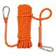 10M Rock Climbing Rope Diameter 12 mm Heavy Duty Tree Climbing Rope Fire Escape Safety Rope with 2 Carabiners for Rappelling Fishing Camping Hiking and Mountaineering