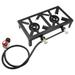 Portable Outdoor Propane Gas Stove Double-Burner Two Burner Cooker for Camping Patio BBQ Fishing Cookware