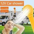 VANLOFE Portable Handheld Outdoor Camping Shower with Waterproof Bag Compact Pressure Shower Head Pump with 12V Car Cigaret Adapter for Camping Hiking Car Washing