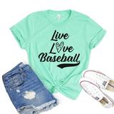 Live Love Baseball T-shirt Game Day Shirt Sports Mom Tshirt Softball Shirts Gift For Friend Cheerleader Top Women s Coach Tee