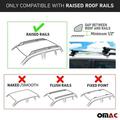 OMAC Bike Carrier Roof Rail Rack Cross Bars Luggage 42 Silver Aluminum Set