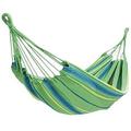 JUNELILY Colored Stripes Hanging Rope Hammock for Travel Camping Hiking Outdoors Backyard (Green-Yellow-Blue-LightBlue)