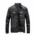 Xerarch Men s Plus Size Leather Motorcycle Biker Long Sleeve Collar Zipper Coat Jacket Leather Jacket Men s Coat
