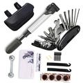 OWSOO Bike Tyre Tool Kit 16 in 1 Multi-Function Tool Kit with Pump Cycling Mechanic Tool with Tire Patch Solid Portable Bag