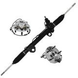 Detroit Axle - 4WD Power Steering Rack and Pinion Front Wheel Hub Bearing Replacement for 2002-2005 Dodge Ram 1500 w/ABS