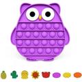 Push Pop Bubble Fidget Sensory Toy by Clean Cat l Squeeze Sensory Toy l Silicone Stress Reliever Toy l Bubble Squishy Toy for Kids and Adults (Owl)