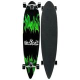 Krown Pintail Longboard Green Flame 9 x 43