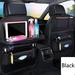 PU Leather Car Seat Organizer with Foldable Table Tray Backseat Car Organizer For Babies Toys Storage Black