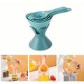 Kitchen Funnel Set 6 in 1 Multifunctional Funnel with Removable Strainer & Storage Base Perfect for Transfering Liquid Jam Oils Powder Blue