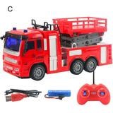 Boc Remote Control Electric Spray Water Fireman Fire Truck Car Model Kids Toy Gift