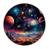 Galaxy Round Microfiber Leather Coasters Set of 6 11x11 cm/4.3x4.3 in Drink Coasters for Home and Office Cup Mats