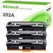 A Aztech 3-Pack Compatible for HP 202A CF500A Toner Cartridge to use with HP Color LaserJet Pro M254dw M254nw MFP M281fdw M281cdw M281fdn Printer (Black)