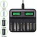 4 or 8 Slot Intelligent Battery Charger USB for C D AA AAA Rechargeable Batteries