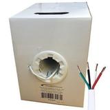 GlobalTone In-Wall Speaker Cable 500ft 4x18 AWG FT4 in pull-thru box white