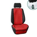 FH Group Faux Leather Car Seat Cover Universal Red Seat Cover with Air Freshener