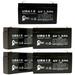 5x Pack - Compatible SONNENSCHEIN CR61.3 Battery - Replacement UB613 Universal Sealed Lead Acid Battery (6V 1.3Ah 1300mAh F1 Terminal AGM SLA) - Includes 10 F1 to F2 Terminal Adapters