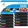 True Image 10-Pack Compatible Toner Cartridge for Samsung CLT-K504S CLT-504S Work with CLP-145NW CLX-4195FN CLX-4195FW SL-C1810W SL-C1860FW Printer (4*Black 2*Cyan 2*Magenta 2*Yellow)