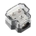 2pcs 0 2 4 Gauge in 4 8 Gauge Out 2 Way Power Distribution Block for Car Audio Splitter Silver Tone