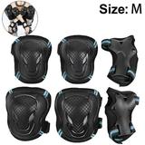 Kids/Teenagers Protective Gear Knee Pads and Elbow Pads Set with Wrist Guard and Adjustable Strap for Rollerblading Skateboard Cycling Skating Bike Scooter