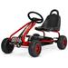 Gymax Kids Pedal Go Kart 4 Wheel Ride On Toys w/ Adjustable Seat & Handbrake Red Overall dimension: 36 x 20 x 21