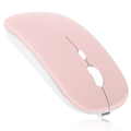 Bluetooth Rechargeable Mouse for Panasonic Toughbook 19 CF-19 MK5 Laptop Bluetooth Wireless Mouse Designed for Laptop / PC / Mac / iPad pro / Computer / Tablet / Android Flamingo Pink