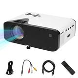 OWSOO Portable Projector 4500 Lumens Video Projectors with Built-in Speaker Remote Control VGA USB AV TF Audio Home Theater Cinema Media