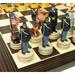 US American Civil War Queens Chess set W/ 14 Ebony Black & Maple Wood Board
