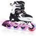 SubSun Girls Inline Skates for Kids and Boys with Light up Wheels Pink Small(11C-1 US)