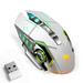 Rechargeable Wireless Bluetooth Mouse Multi-Device (Tri-Mode:BT 5.0/4.0+2.4Ghz) with 3 DPI Options Ergonomic Optical Portable Silent Mouse for HP Pro Slate 12 White Green