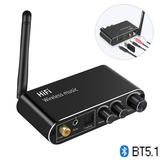 Digital to Analog Converter Bluetooth 5.1 Receiver DAC with Headphone Amplifier Optical/Coaxial to RCA 3.5mm Audio Output with Volume Control for TV Phone Tablet