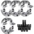 cciyu 4X 1 Wheel Spacer 5x4.5 to 5x4.5 5x114.3mm to 5x114.3 Wheel Spacers Adapters +23Pcs Black for Jeep Lug Nuts 6 Spline Tuner 1/2 -20 2 Keys for Jeep Wrangler for Jeep Liberty for Jeep Mustang