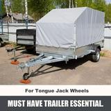 SecurityMan Trailer Wheel Dock Chock - Prevents Jack from Sinking into Mud Dirt Grass Etc. - Supports 4400lbs with Easy to Position Rope Handle - Trailer Tongue Jack Wheel Chock - Orange