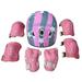 Sunisery 7Pcs/Set Child Kids Safety Helmet & Knee & Elbow Pad Set for Boys Girls Cycling Skate Bike Pink B 3-9 Years