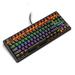 Mechanical Gaming Keyboard RGB LED Rainbow Backlit Wired Keyboard with Green Switches for Windows Gaming PC (87 Keys Black)