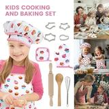 Gpoty 11pcs Kids Cooking and Baking Set Durable Princess Chef Set Pretend Play Dress Up Role Play Toys for Kitchen Cooling Baking Cake