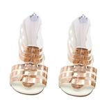 Coxeer Doll Sandals Fashion Zipper Shiny Strap Sandals Doll Shoes for 18 Girl Dolls