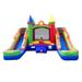 Pogo Bounce House Crossover Double Water Slide Bounce House Combo Rainbow