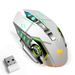 Rechargeable Wireless Bluetooth Mouse Multi-Device (Tri-Mode:BT 5.0/4.0+2.4Ghz) with 3 DPI Options Ergonomic Optical Portable Silent Mouse for Lava Z2 Max White Green