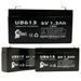 3x Pack - Compatible SONNENSCHEIN A506/1.2S Battery - Replacement UB613 Universal Sealed Lead Acid Battery (6V 1.3Ah 1300mAh F1 Terminal AGM SLA) - Includes 6 F1 to F2 Terminal Adapters