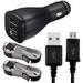 Samsung Galaxy S7 S7 Edge S6 S6+ S6 Edge+ Adaptive Fast Charger Micro USB 2.0 Cable Kit Fast Charging Dual USB Car Charger Adapter [1 Dual USB Car Charger + 2x 5 FT Micro USB Cable] Black