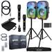 (2) Gemini PartyBox Rave15 15 Powered Speakers with GMU-M200 Dual Microphones Package