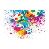 Ambesonne Soccer Jigsaw Puzzle Colorful Splashes Balls Heirloom-Quality Fun Activity for Family Durable Cardboard 1000 pcs Multicolor