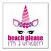 DistinctInk Custom Bumper Sticker - 4 x 4 Decorative Decal - White Background - Beach Please I m a Unicorn