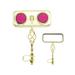 Rectangle Cage Mirror Gold with Purple Reflectors. Bike Mirror Bicycle mirror bike parts bicycle parts