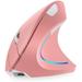 Vertical Mouse Aveki Right Handed 2.4GHz Wireless Ergonomic Rechargeable Vertical Mouse with 4 Adjustable DPI 800/1200/1600/2400 6 Buttons(Pink)