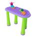 UNiPLAY Indoor/Outdoor Toddler Activity Table Set with 25 Piece Building Blocks Kids Play Table for Building Blocks Toy Motor Development Sensory Learning Toys for Toddlers (Purple)