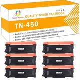 Toner H-Party Compatible Toner Cartridge for Brother TN450 TN-450 TN420 TN-420 for Brother HL-2270DW HL-2280DW MFC-7360N MFC-7860DW DCP-7065DN FAX-2940 IntelliFax-2840 Printer (6x Black)