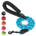 UrbanX 4FT Strong Dog Leash with Comfortable Padded Handle and Highly Reflective Threads for Maltipoo and other Small Hybrid Dogs - Blue