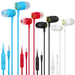 Set Of 4 UrbanX R2 Wired in-Ear Headphones With Mic For Motorola Moto G8 Plus with Tangle-Free Cord Noise Isolating Earphones Deep Bass In Ear Bud Silicone Tips