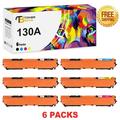 Toner Bank Compatible Toner Cartridge Replacement for HP 130A CF350A CF351A CF352A CF353A High Yield (3 * Black Cyan Magenta Yellow 6-Pack)